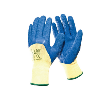 GLOVES LATEX BLUE GRIP HALF COATED BEST PRICE IN SAUDI ARABIA. PS Trading giving best price in KSA.