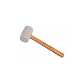RUBBER HAMMER - WHITE (WOOD HANDLE)